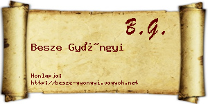 Besze Gyöngyi névjegykártya